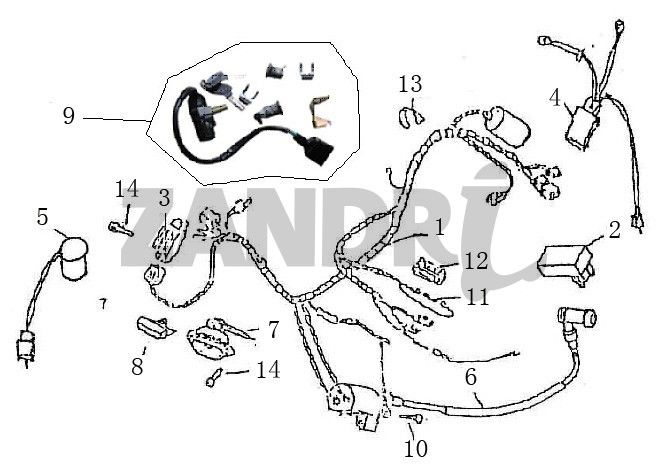 Wiring Harness Ignition BTC Grande Retro GT1 black cream