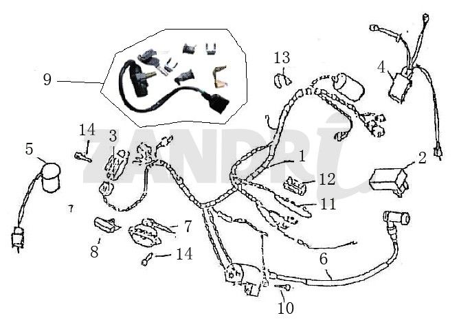 Wiring Harness Ignition BTC Grande Retro GT1 blue cream