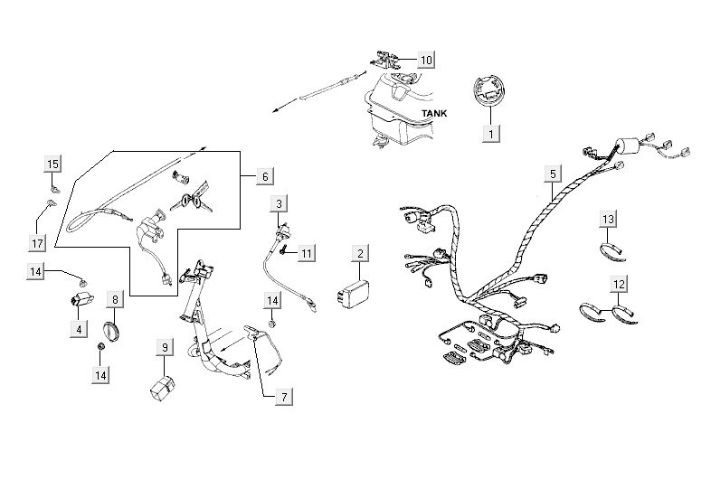 Wiring Harness Ignition Kymco Agility Fat 12' 4-stroke