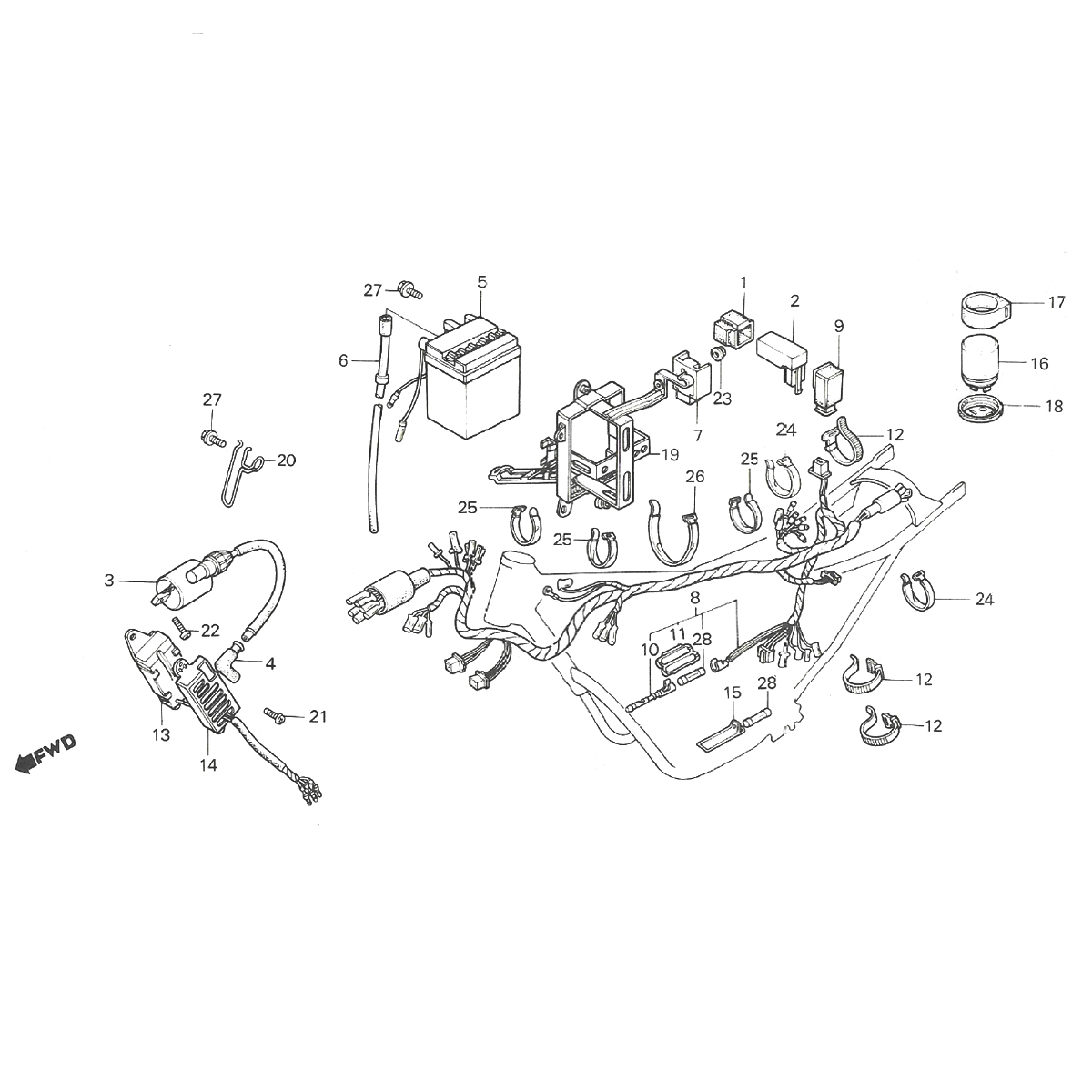 Honda MTX 50 wiring harness
