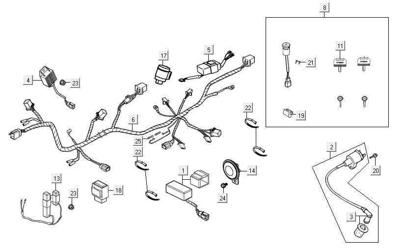 Cable harness Kymco Maxxer 90 Black