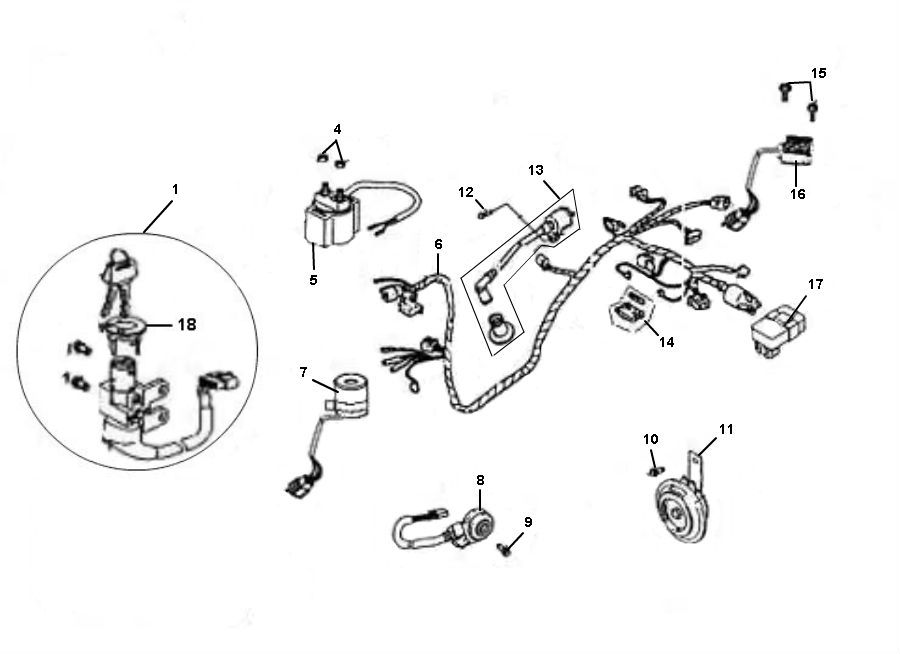 Wiring harness Senzo Retro GT2 4-stroke