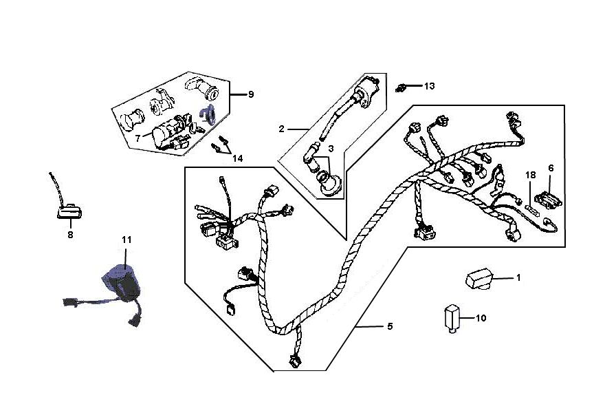 Cable harness Sym Jet Euro-X 2-stroke