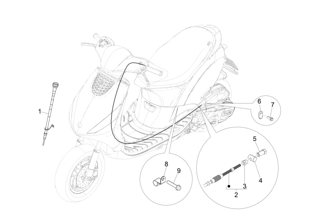 Cables Piaggo Zip 4-stroke (euro4 injection IGET)