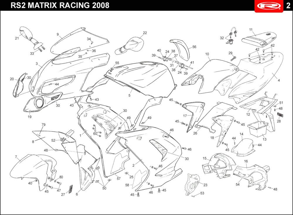 Kapdels-saddle Rieju Rs2 racing blue 2010 2-stroke