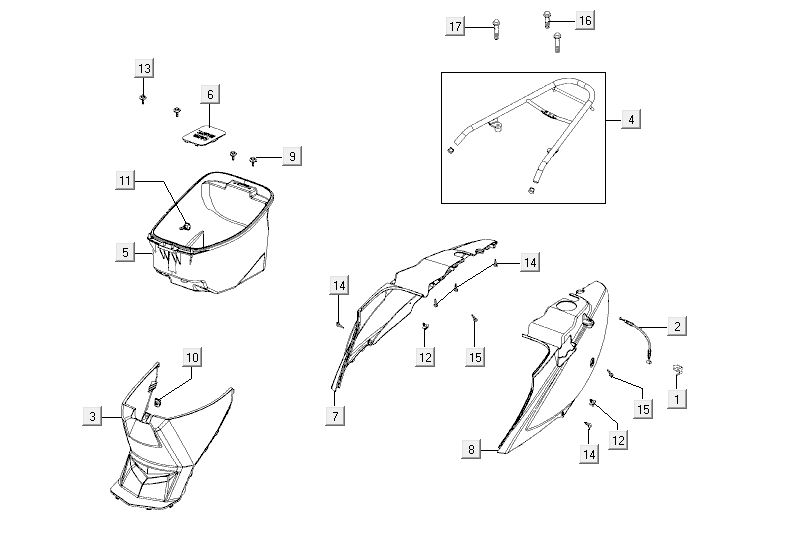 Rear Rear Kymco Agility Fat 12' 4-stroke black