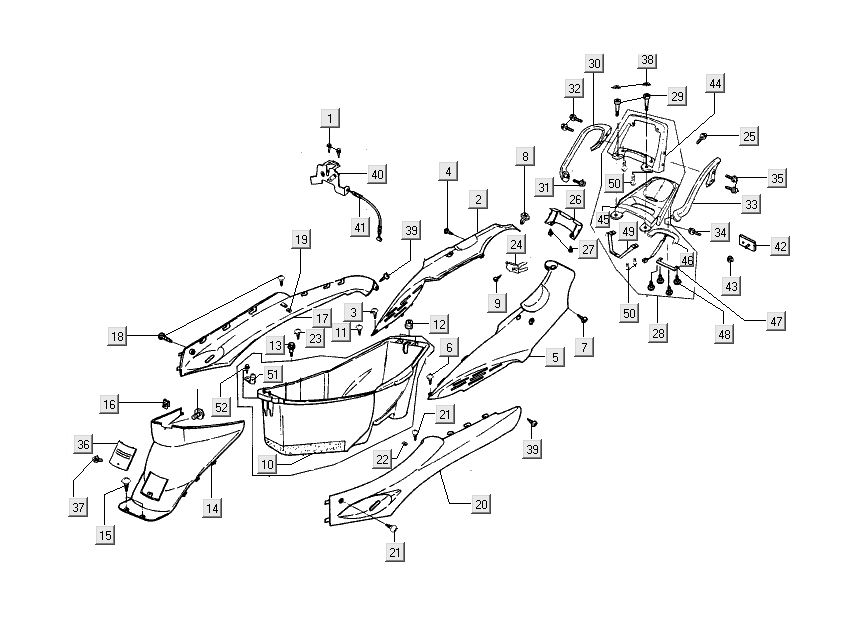 rear hoods Kymco Dink LC 2-stroke silver