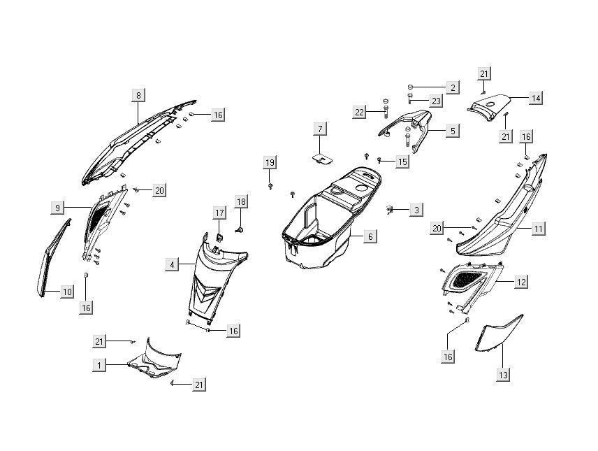 Behind Kymco Super 8 Street 4-stroke red