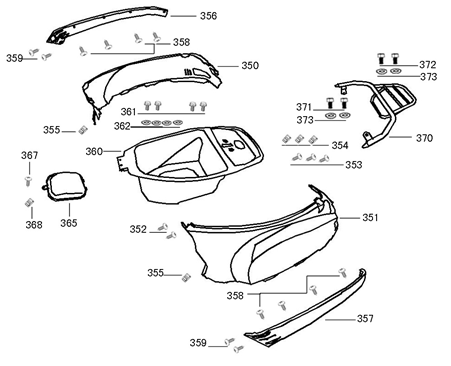 Rear hoods Neco Azzuro 125cc black
