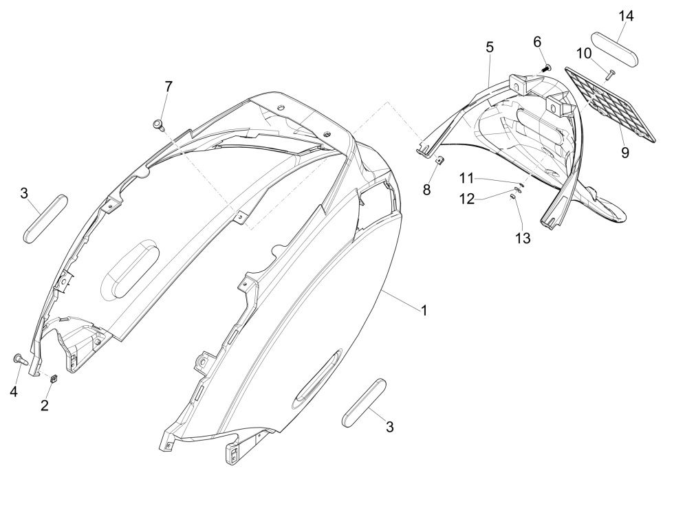 Piaggo Zip 4-stroke rear caps (euro5 injection IGET)