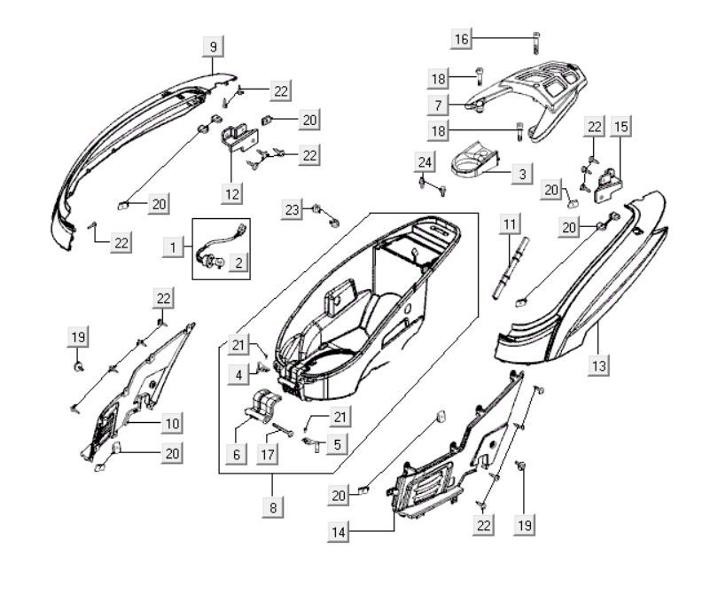 Rear hoods Kymco People S 300i