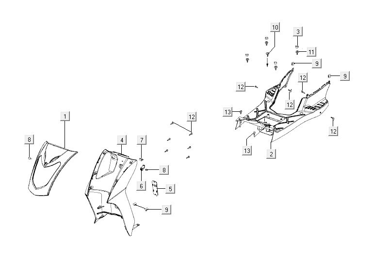 Body panels Kymco Agility 10