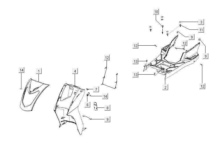 Body panels Kymco Agility 12