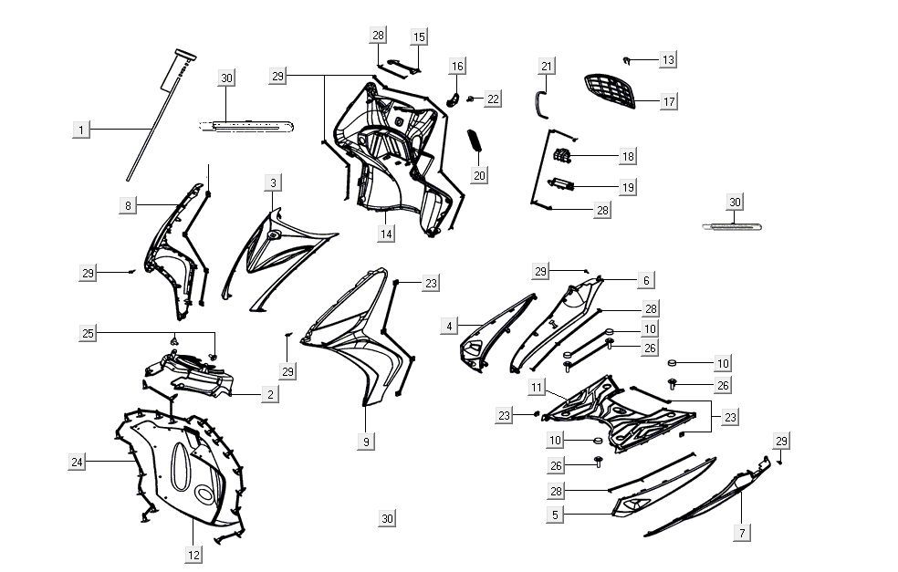 Kapdelen Kymco Agility 16'+ 4-stroke injection euro4 black