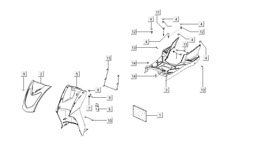 Kapdelen Kymco Agility Delivery 4-stroke euro4 white