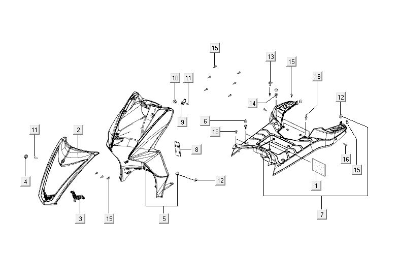 kapdelen Kymco Agility RS 4-stroke white 09