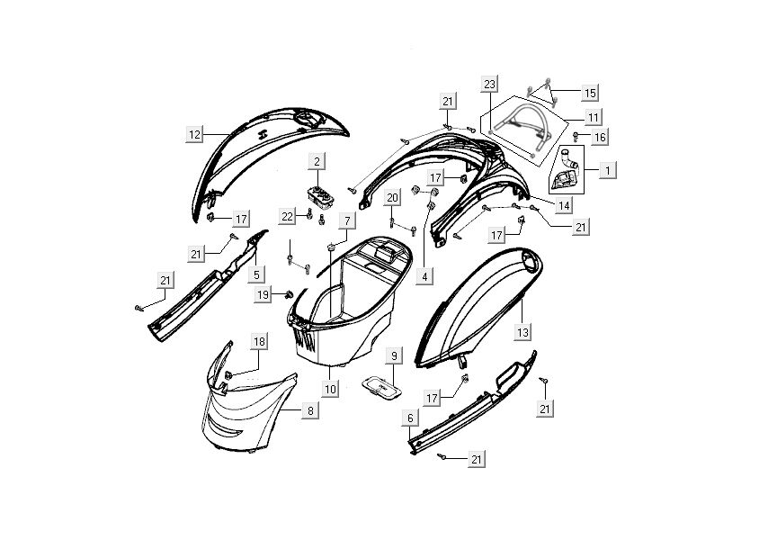 kapdelen Kymco Sento 4-stroke Spring White