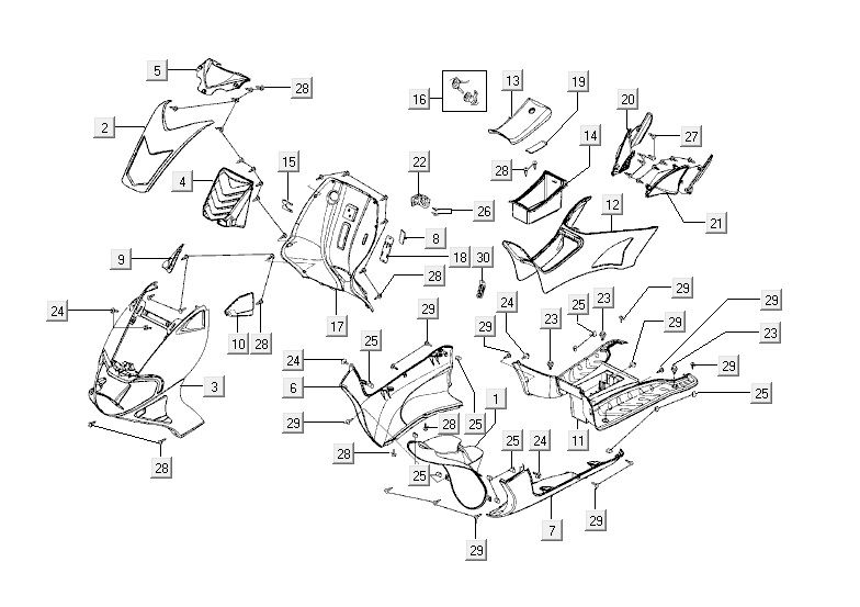Hoods Kymco Super9 2t lc om matt black-yellow