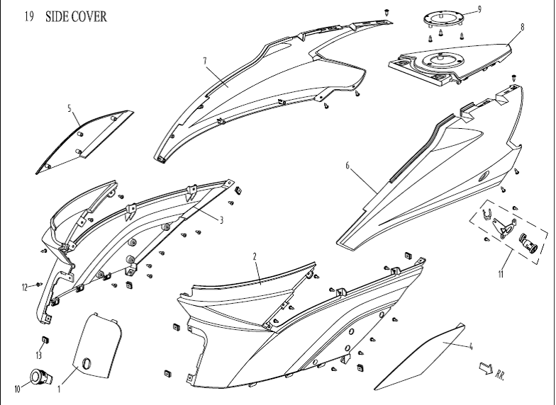 Cap parts center AGM Venom white