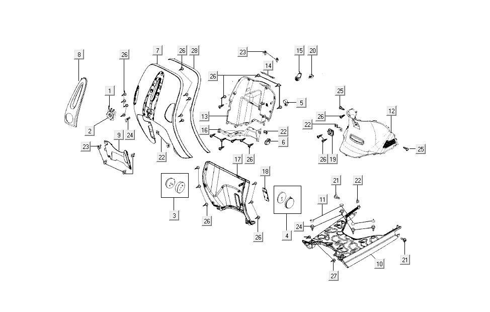 Front middle middle Kymco New Sento 4-stroke 50i blue
