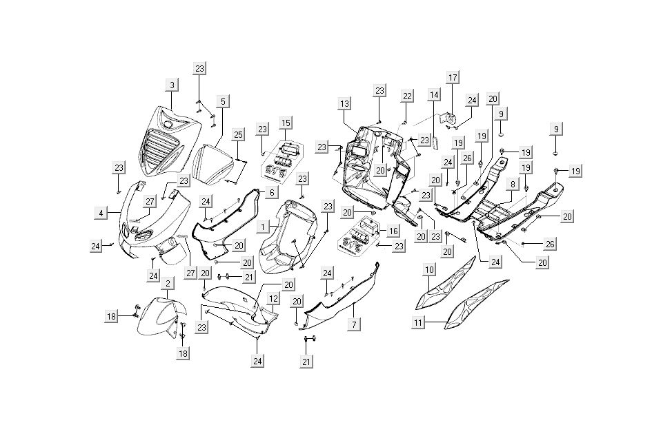 Front +middle Kymco BW LC 2-stroke silver