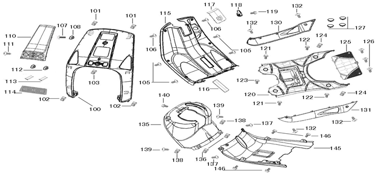Cover parts for China Star50 black red