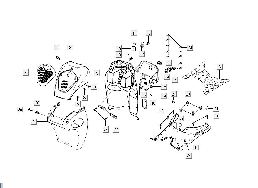 Cape parts for Kymco People 2-stroke blue