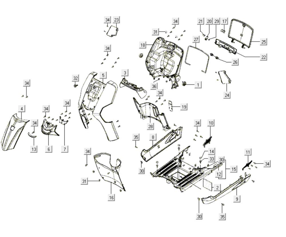 Front covers Kymco Like 200i Black