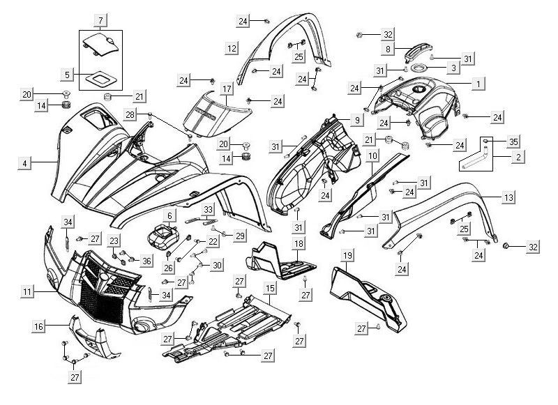 Caps for Kymco MXU 500