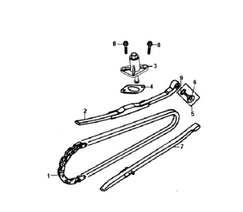 Chain Tensioner Chain Guide Sym Orbit (BU289) blue