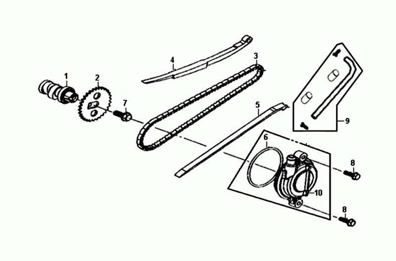 Chain Tensioner Chain Guide Sym Allo Euro4 (BK-5560S) Bright Black