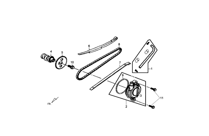 Chain Tensioner Chain Guide Sym Fiddle III Matt Black