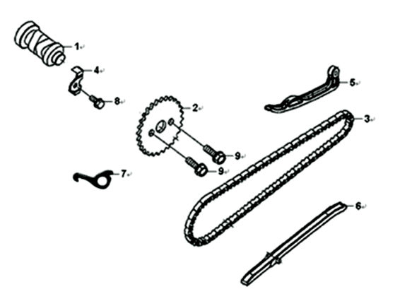Chain/chain tensioner Sym Symphony ST 200I