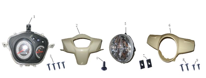 Speedometer- Headlight - Handlebar covers Lintex HT50QT-39 50 4T AC