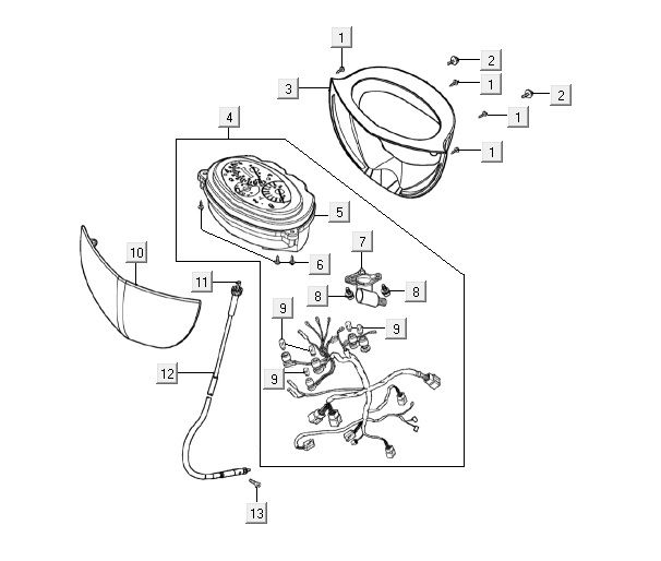 Speedometer Kymco Super9 2t lc om matt black-silver
