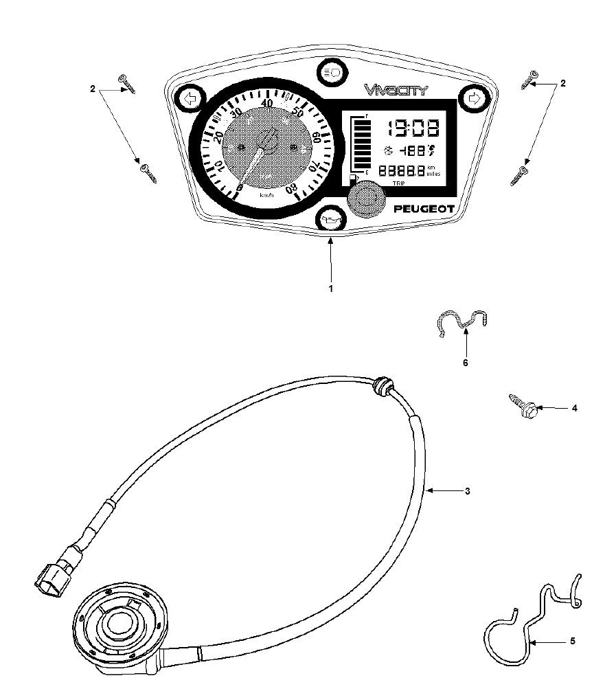 Speedometer Peugeot Vivacity 3 2-Stroke