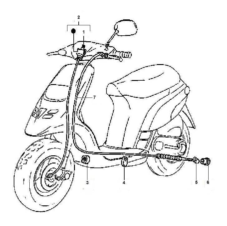 Mileage counter cable Piaggio Typhoon 98-2005 2-stroke