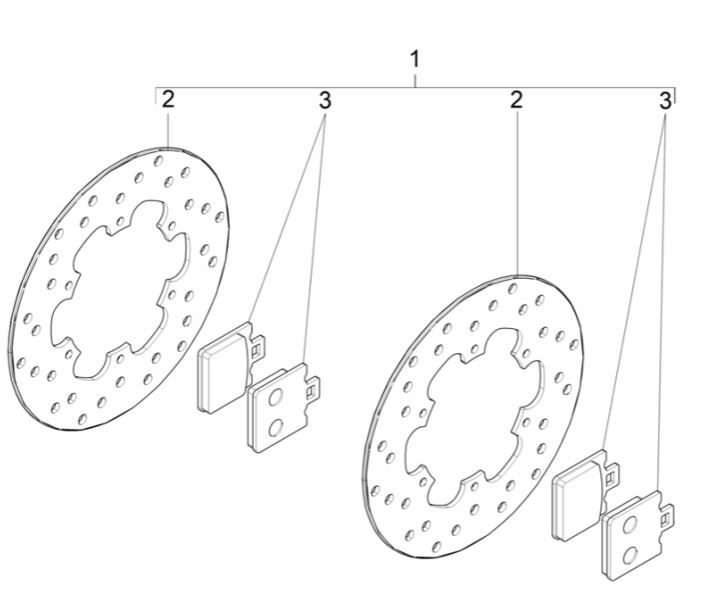Piaggio MP3 300 ie E4 LT BUSINESS brake kit - SPORT NOABS-ABS 2016 - 2018 (EMEA)