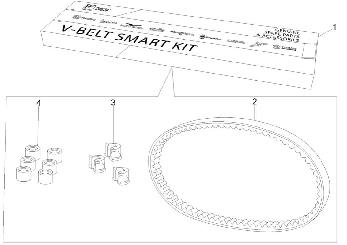 Piaggio MP3 300 ie E4 LT BUSINESS transmission kit - SPORT NOABS-ABS 2016 - 2018 (EMEA)