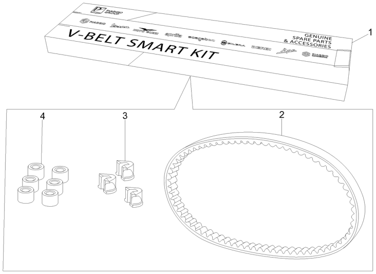 Vespa GTS 300 transmission kit (with and without ABS)