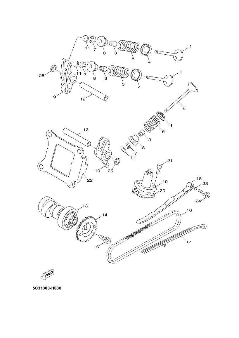 Valves Yamaha Neo's 4-stroke (after 2008)