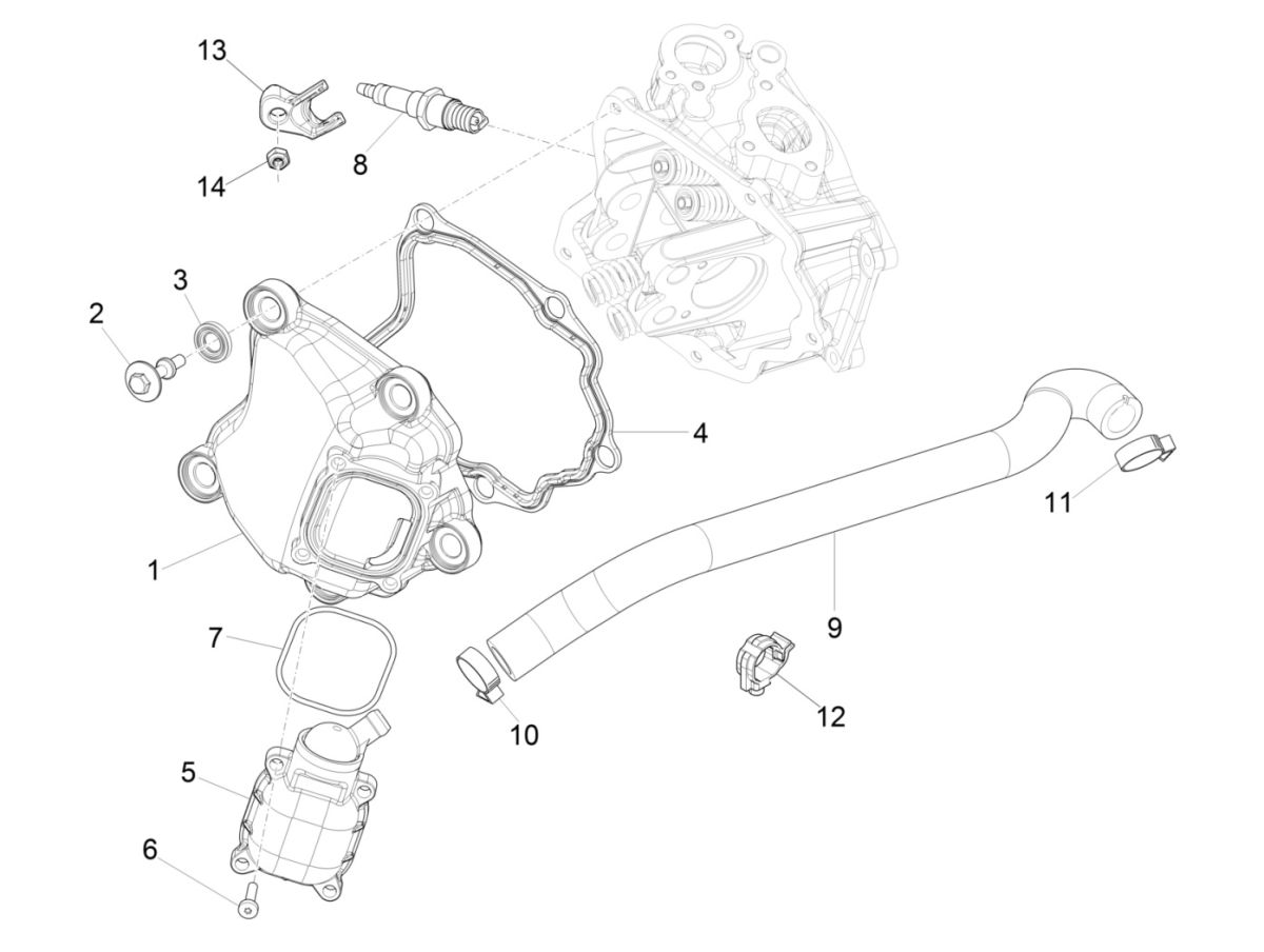 Piaggio Beverly 300 IE ABS E4 2016 - 2020 valve cover (EMEA)