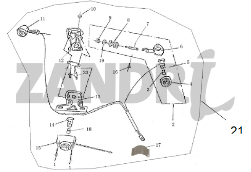 Blinker rear BTC Grande Retro GT1 blue cream metallic