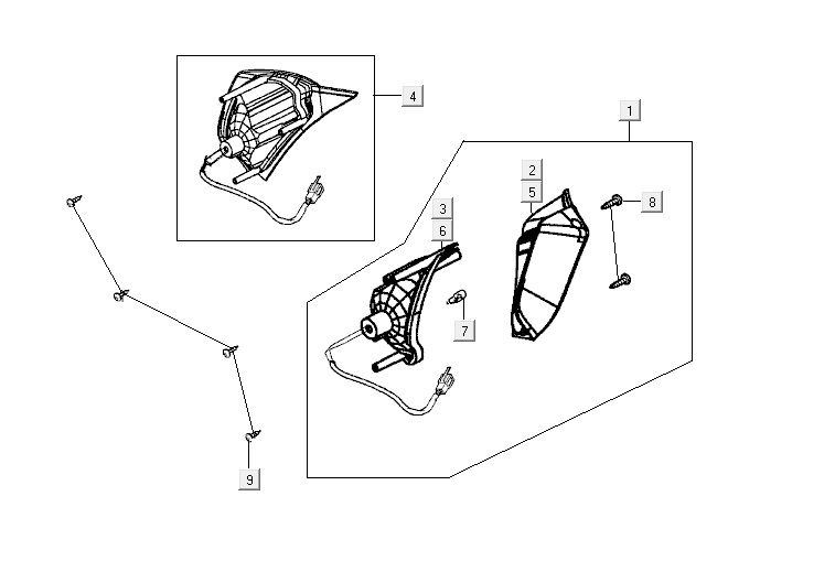 Rear flashing light Kymco Vitality 2t ac pearl silver
