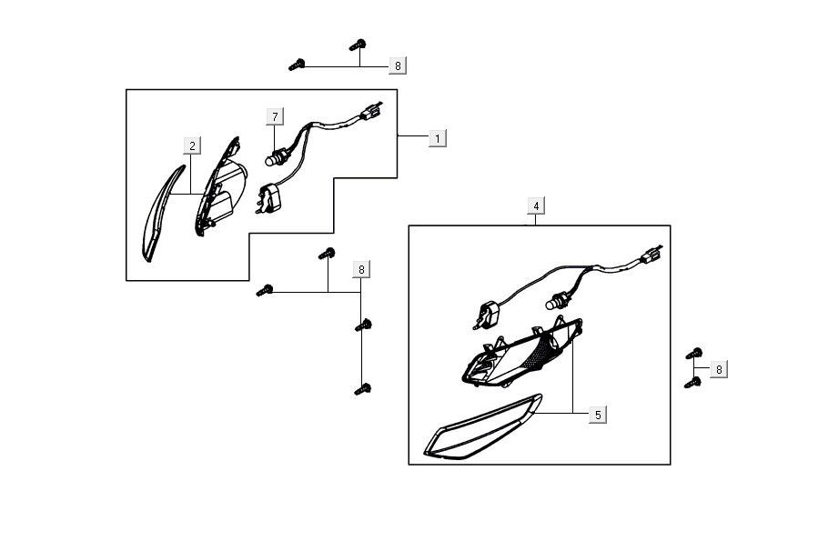 Indicator light Kymco Agility 16'+ 4t gloss black