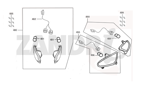 Indicator lights Eagle-Wing Napoli matt dark blue