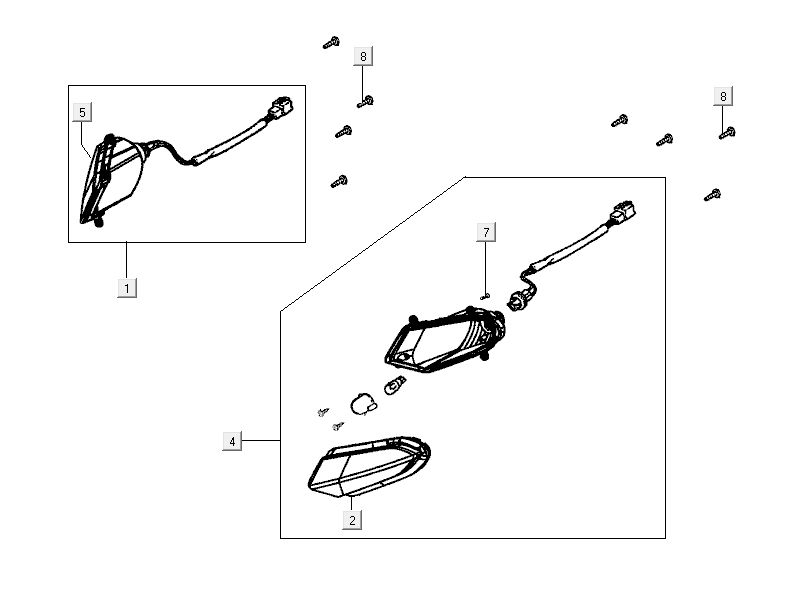 Indicator lights Kymco City 16' 4-stroke white