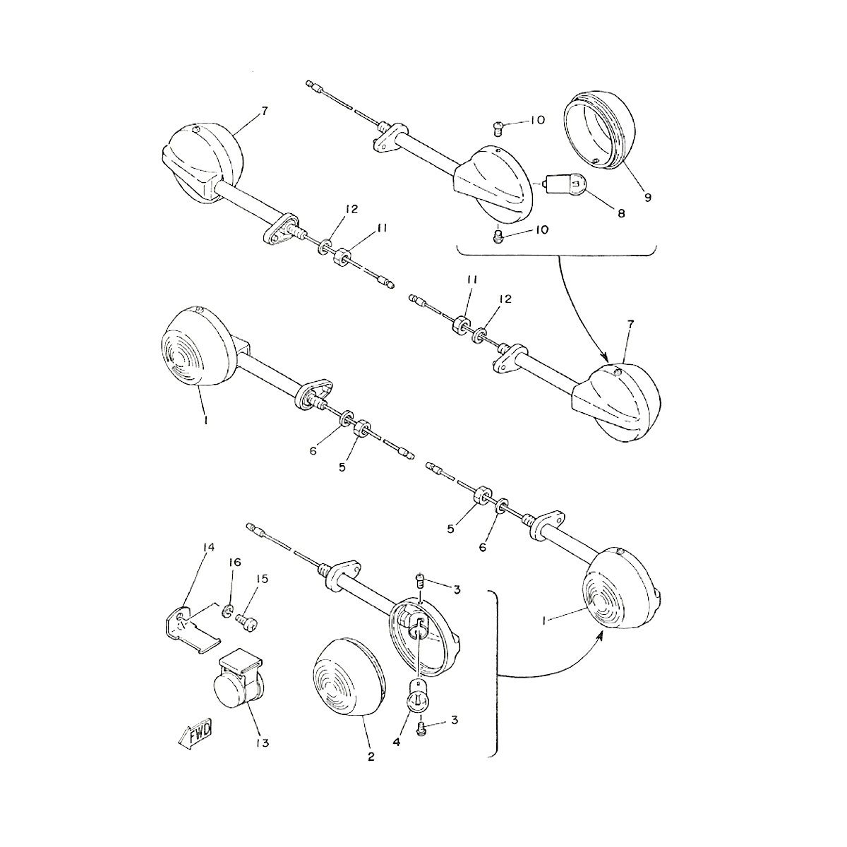 Knipperlichten Yamaha FS1