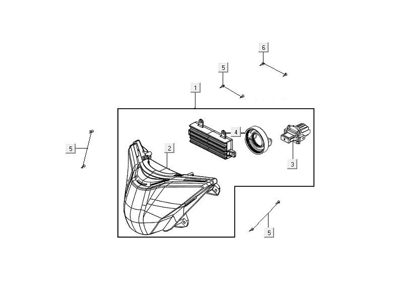 Headlight Kymco People S 50i E4 Matt Brown