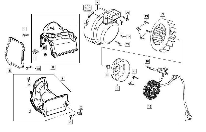 Ignition/cooling Kymco Maxxer 90 Black